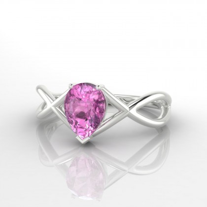 Tiara Bague Saphir rose en Argent 925