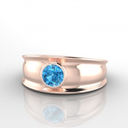 Volupté Solitaire Topaze en Or rose 18k