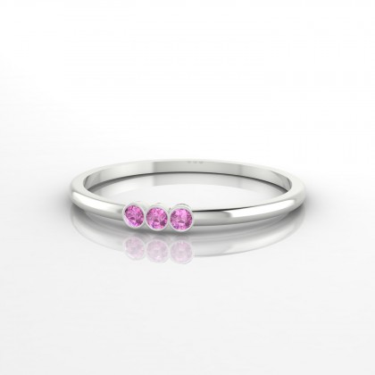 Appoline Trilogie Saphir rose en Argent 925