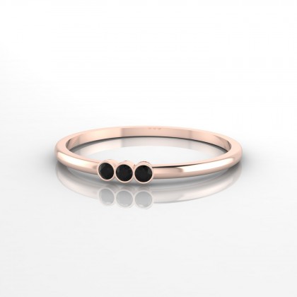 Appoline Trilogie Diamant noir en Or rose 18k
