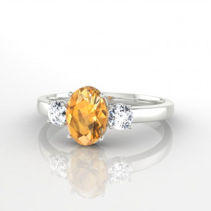 Charlène Bague Citrine en Argent 925