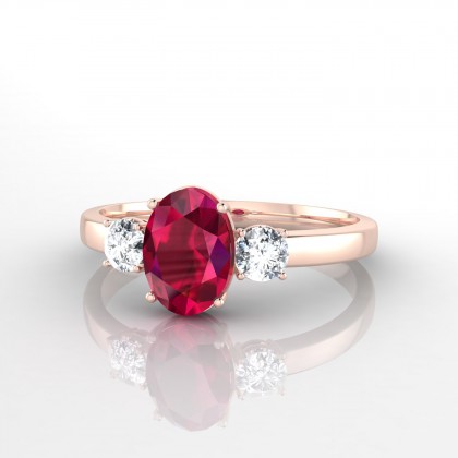 Charlène Bague Rubis en Or rose 18k