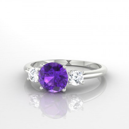 Plaisante Bague Améthyste en Or blanc 18k