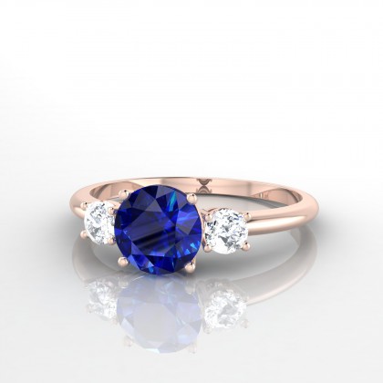 Plaisante Bague Saphir en Or rose 18k