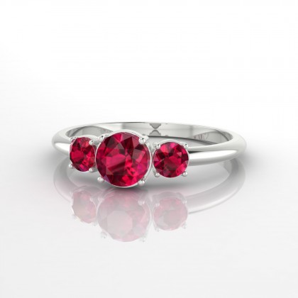 Tiana Bague Rubis en Or blanc 18k