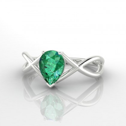 Tiara Bague Emeraude en Argent 925