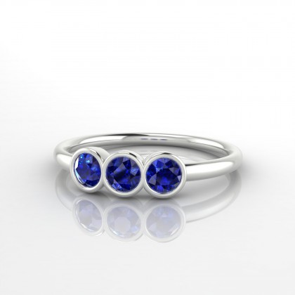 Trinité Bague Saphir en Or blanc 18k