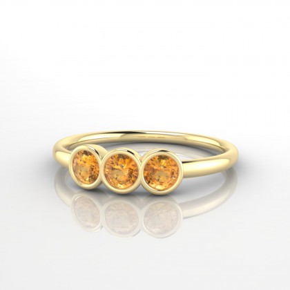 Trinité Bague Citrine en Or jaune 18k