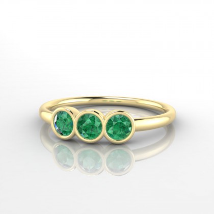 Trinité Bague Emeraude en Or jaune 18k