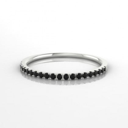 Union Bague Diamant Noir en Or blanc 18k