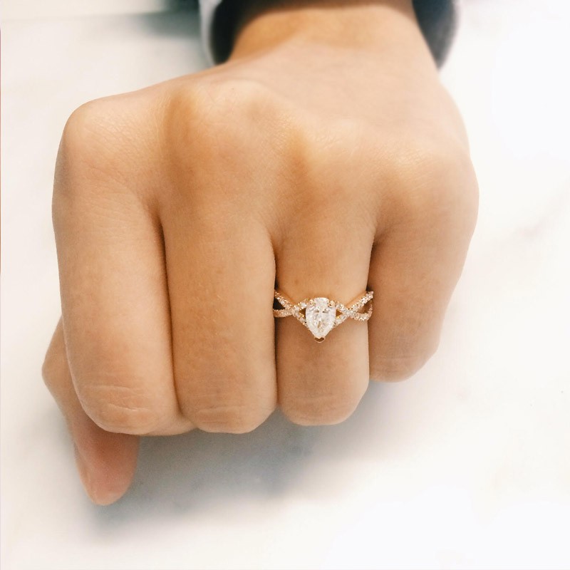 Utopie Solitaire Aigue Marine En Or Rose