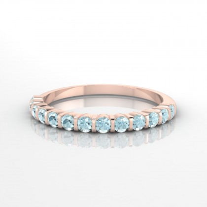 Adorable Bague Aigue-marine en Or rose 18k