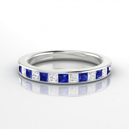 Captivante Bague Saphir en Or blanc 18k