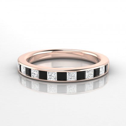 Captivante Bague Diamant noir en Or rose 18k