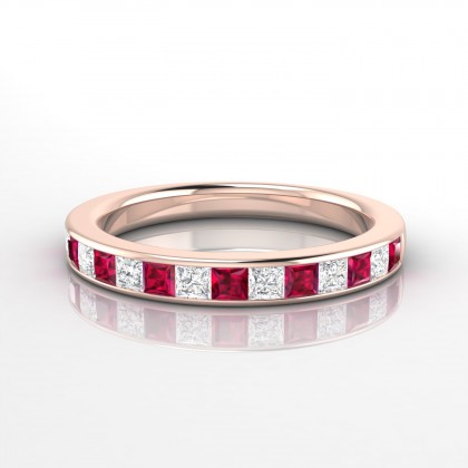 Captivante Bague Rubis en Or rose 18k