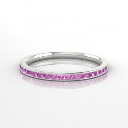 Célébration Bague Saphir rose en Or blanc 18k