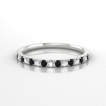 Cohésion Alternée Bague Diamant noir en Argent 925