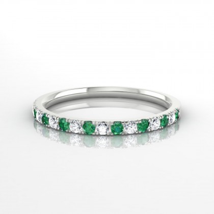 Cohésion Alternée Bague Emeraude en Argent 925