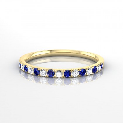 Cohésion Alternée Bague Saphir en Or jaune 18k
