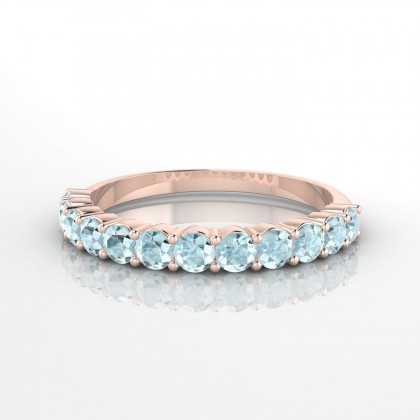 Confidence Bague Aigue-marine en Or rose 18k