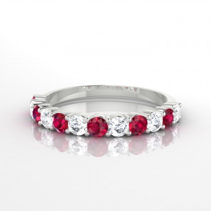 Confidence Alternée Bague Rubis en Or blanc 18k