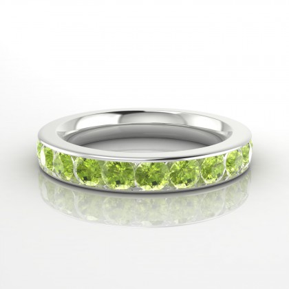 Emouvante Bague Péridot en Or blanc 18k