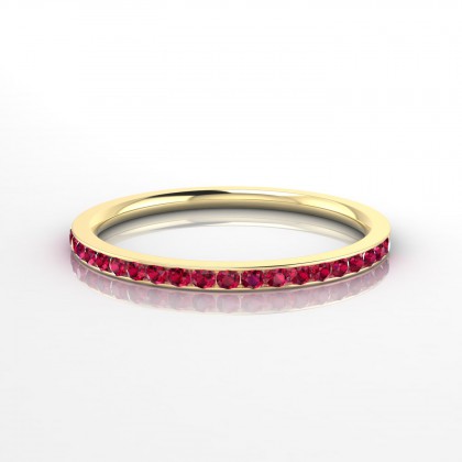 Ensemble Bague Rubis en Or jaune 18k