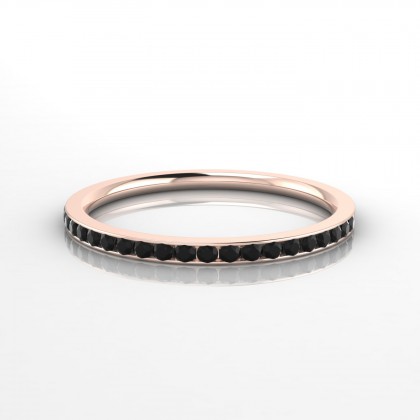 Ensemble Bague Diamant noir en Or rose 18k