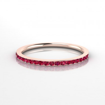 Ensemble Bague Rubis en Or rose 18k