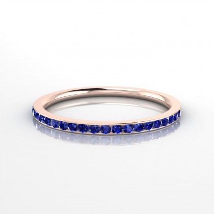 Ensemble Bague Saphir en Or rose 18k