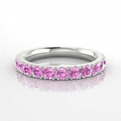 Epatante Bague Saphir rose en Or blanc 18k