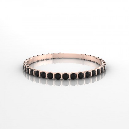 Eternité Bague Diamant noir en Or rose 18k