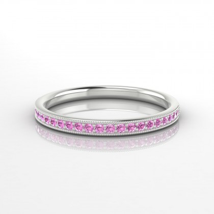 Formidable Bague Saphir rose en Or blanc 18k