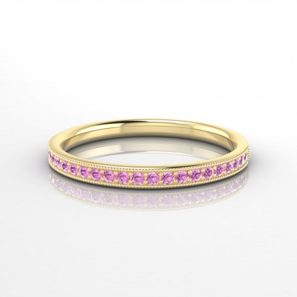 Formidable Bague Saphir rose en Or jaune 18k