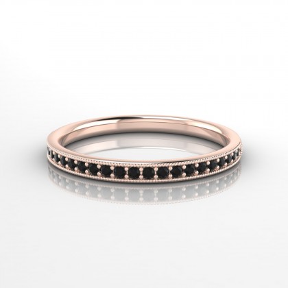 Formidable Bague Diamant noir en Or rose 18k
