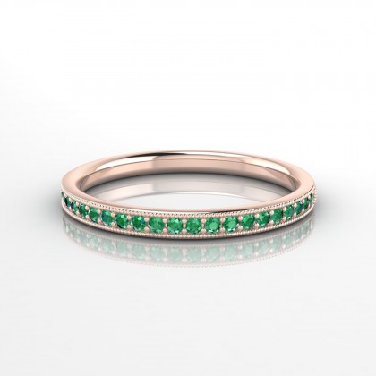 Formidable Bague Emeraude en Or rose 18k