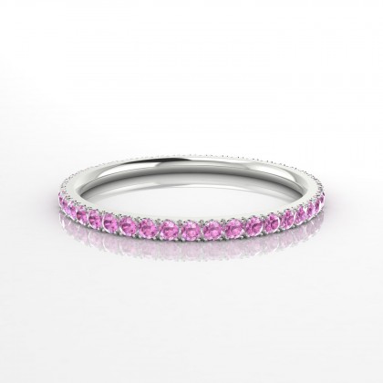 Harmonie Bague Saphir rose en Or blanc 18k