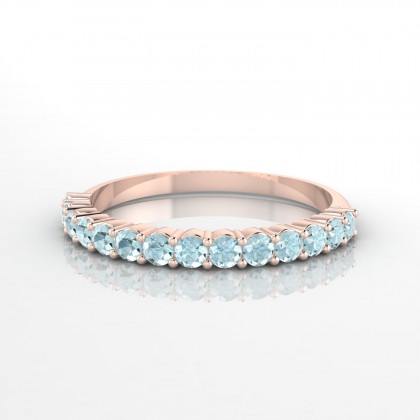 Incandescente Bague Aigue-marine en Or rose 18k