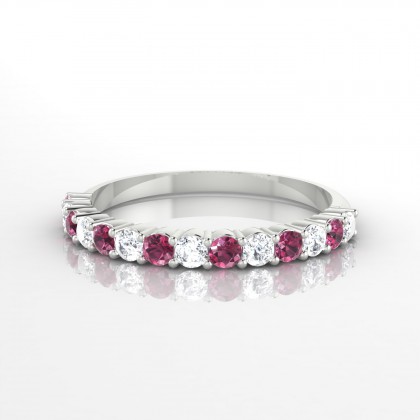 Incandescente Alternée Bague Grenat en Argent 925