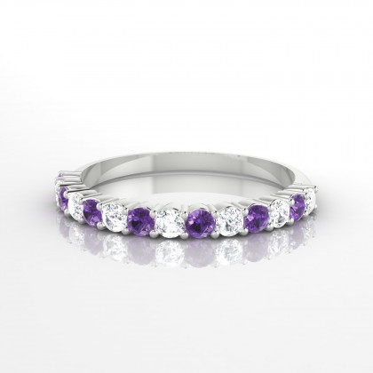 Incandescente Alternée Bague Améthyste en Or blanc 18k