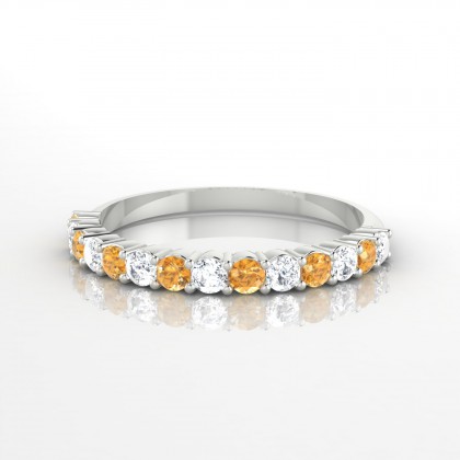 Incandescente Alternée Bague Citrine en Or blanc 18k
