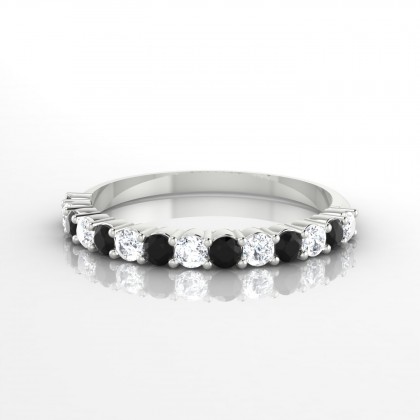 Incandescente Alternée Bague Diamant noir en Or blanc 18k