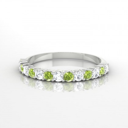 Incandescente Alternée Bague Péridot en Or blanc 18k