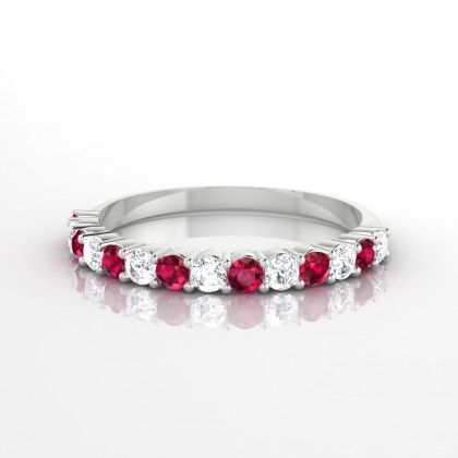 Incandescente Alternée Bague Rubis en Or blanc 18k