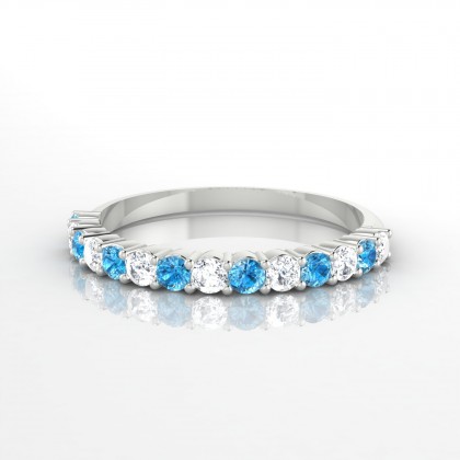 Incandescente Alternée Bague Topaze en Or blanc 18k