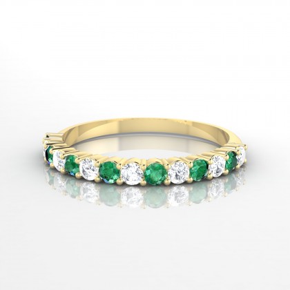 Incandescente Alternée Bague Emeraude en Or jaune 18k