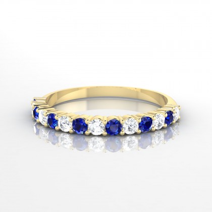 Incandescente Alternée Bague Saphir en Or jaune 18k