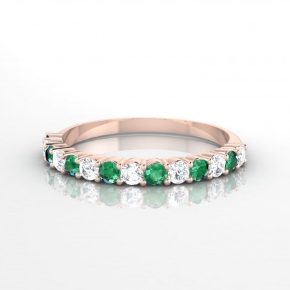 Incandescente Alternée Bague Emeraude en Or rose 18k