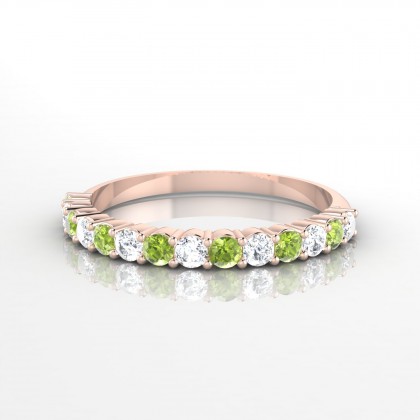 Incandescente Alternée Bague Péridot en Or rose 18k