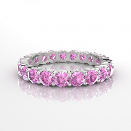 Insouciante Bague Saphir rose en Or blanc 18k